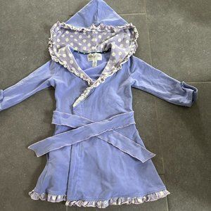 Girls Hooded Open Cardigan Robe with Belt